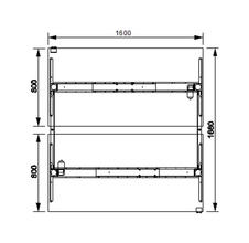 HOBIS párový výškově stavitelný stůl  MOTION DUAL MSD 3 1600, stand.ovládání, bílá