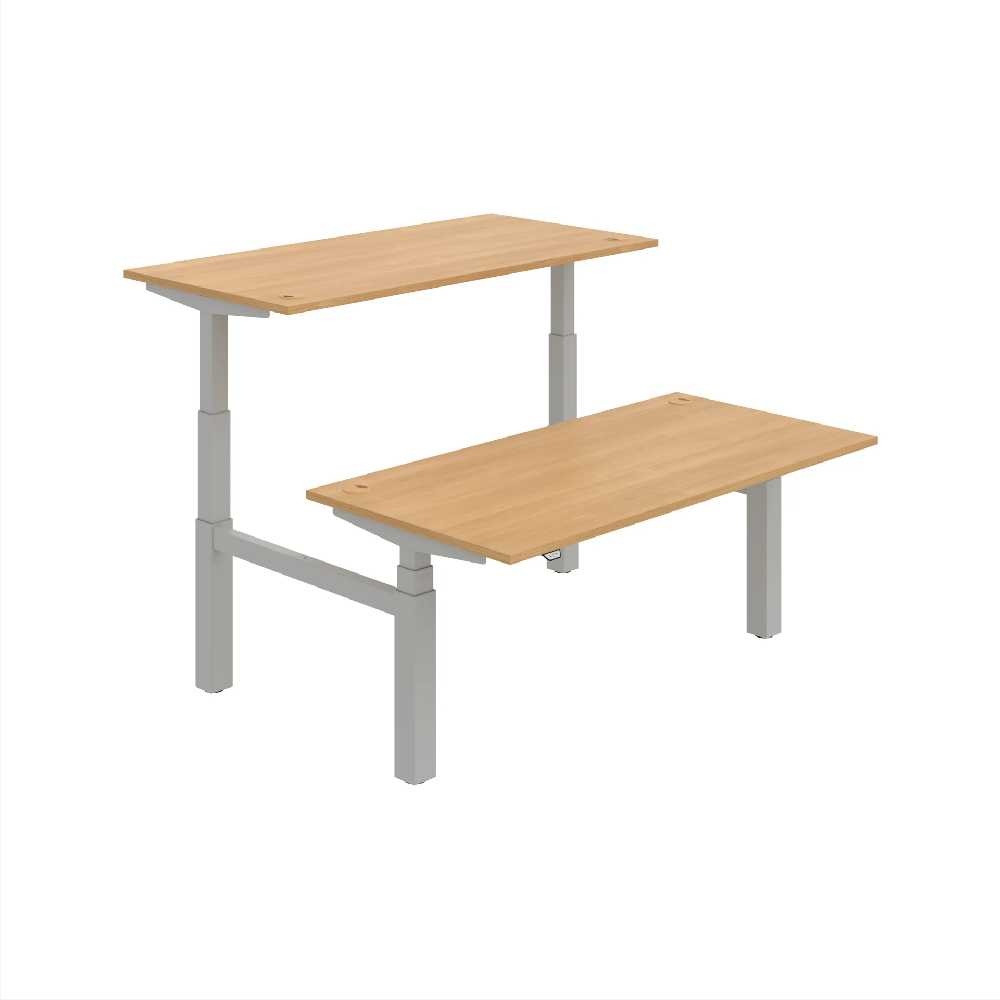 HOBIS párový výškově stavitelný stůl  MOTION DUAL MSD 3 1600, stand.ovládání, dub