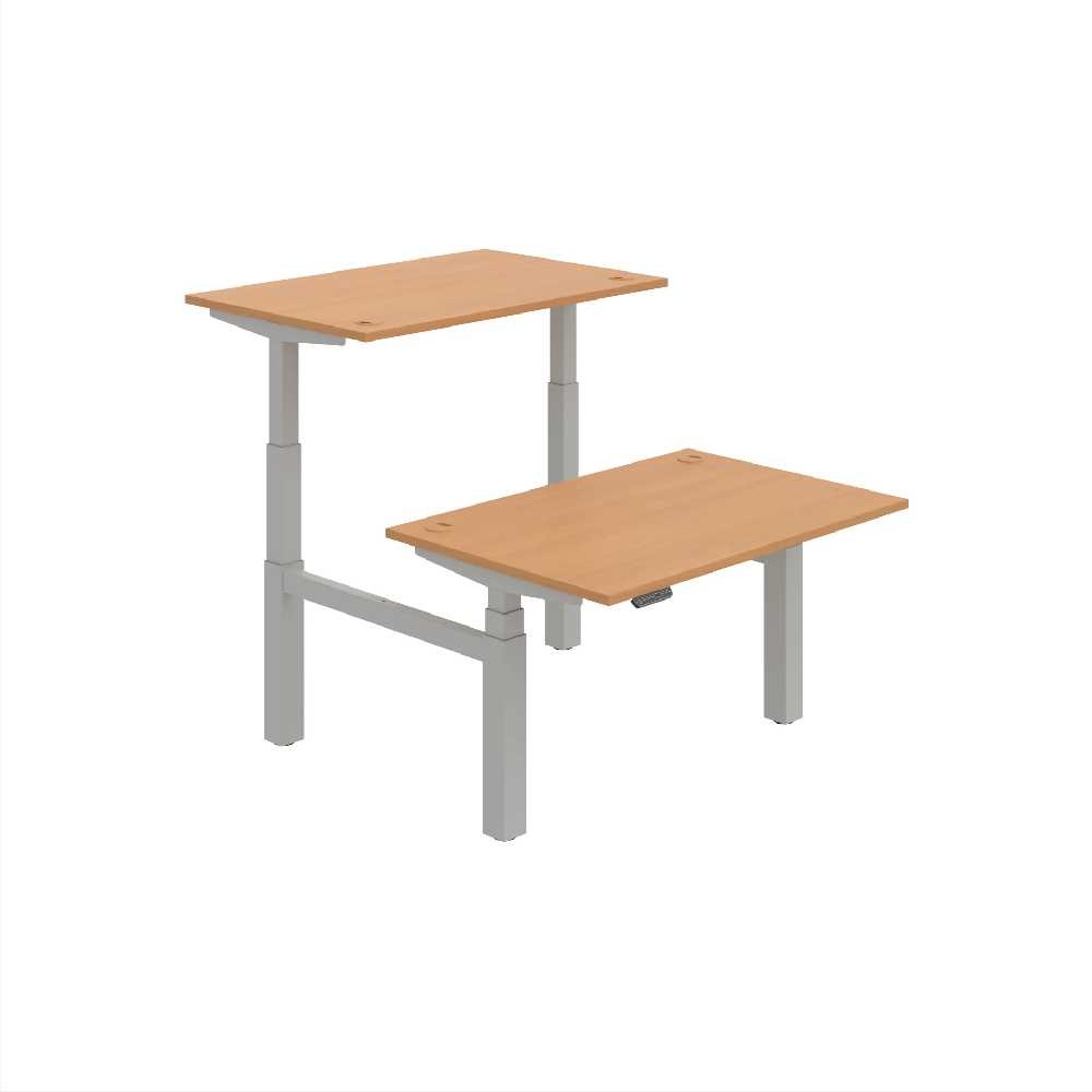 HOBIS párový výškově stavitelný stůl 120 cm, paměť.ovlad. - MOTION DUAL MSD 3M 1200, buk