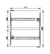HOBIS párový výškově stavitelný stůl 140 cm, paměť.ovlad. - MOTION DUAL MSD 3M 1400, šedá