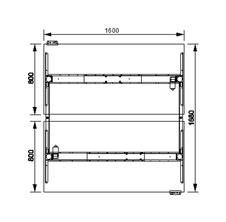 HOBIS párový výškově stavitelný stůl 160 cm, paměť.ovlad. - MOTION DUAL MSD 3M 1600, šedá