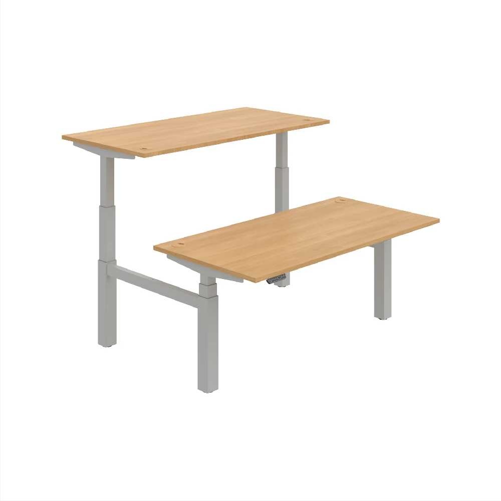 HOBIS párový výškově stavitelný stůl 160 cm, paměť.ovlad. - MOTION DUAL MSD 3M 1600, dub