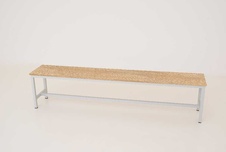 Šatní lavice kov-lamino, délka 1200 mm, šedá - dub Nagano