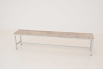 Šatní lavice kov-lamino, délka 1200 mm, šedá - ořech Light Rockrord