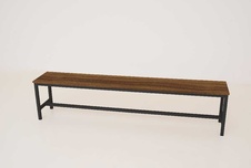 Šatní lavice kov-lamino, délka 1200 mm, černá - ořech