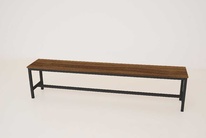 Šatní lavice kov-lamino, délka 1200 mm, černá - ořech