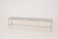 Šatní lavice kov-lamino, délka 1500 mm, šedá - beton