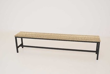 Šatní lavice kov-lamino, délka 1500 mm, černá - jasan Blonde Surfside