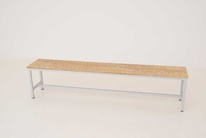 Šatní lavice kov-lamino, délka 2000 mm, šedá - dub Nagano