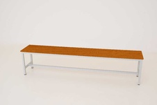 Šatní lavice kov-lamino, délka 2000 mm, šedá - třešeň