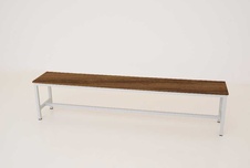 Šatní lavice kov-lamino, délka 2000 mm, šedá - ořech