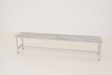 Šatní lavice kov-lamino, délka 2000 mm, šedá - beton