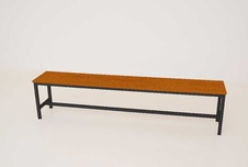 Šatní lavice kov-lamino, délka 2000 mm, černá - třešeň