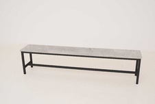 Šatní lavice kov-lamino, délka 2000 mm, černá - beton