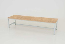Šatní lavice širší kov-lamino, délka 2000 mm, šedá - dub Nagano