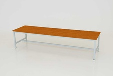 Šatní lavice širší kov-lamino, délka 2000 mm, šedá - třešeň