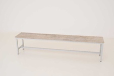 Šatní lavice širší kov-lamino, délka 2000 mm, šedá - ořech Light Rockrord