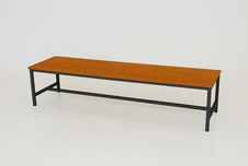 Šatní lavice širší kov-lamino, délka 2000 mm, černá - třešeň
