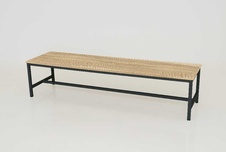Šatní lavice širší kov-lamino, délka 2000 mm, černá - jasan Blonde Surfside