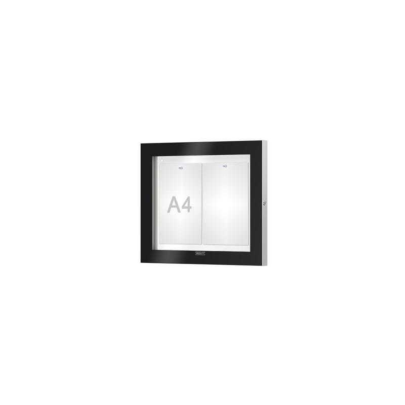 Venkovní černá moderní vitrína Edge, 2 x A4