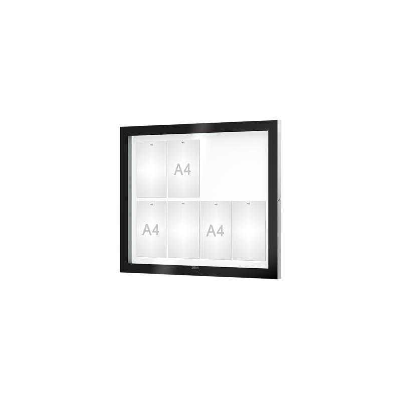 Venkovní černá moderní vitrína Edge, 8 x A4