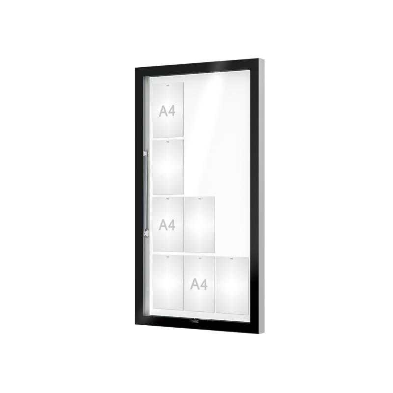 Venkovní černá moderní vitrína Edge, 12 x A4