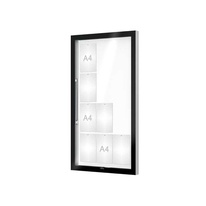 Venkovní černá moderní vitrína Edge, 12 x A4