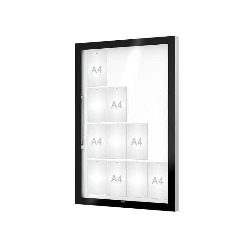 Venkovní černá moderní vitrína Edge, 16 x A4
