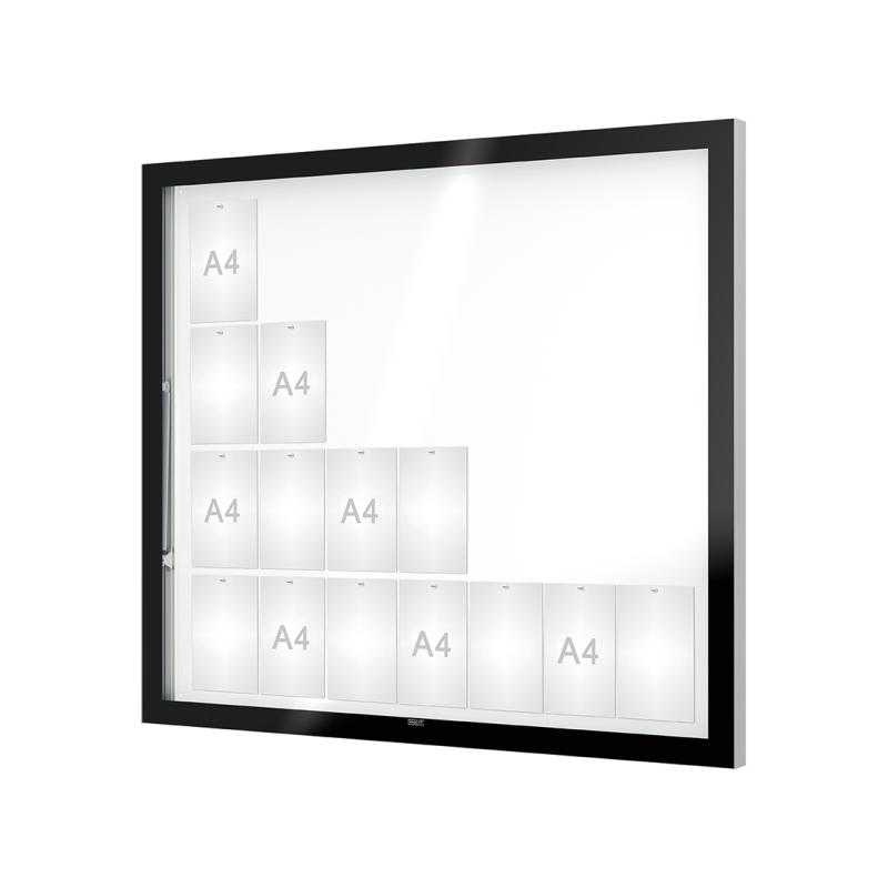 Venkovní černá moderní vitrína Edge, 28 x A4