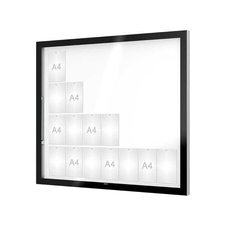 Venkovní černá moderní vitrína Edge, 28 x A4