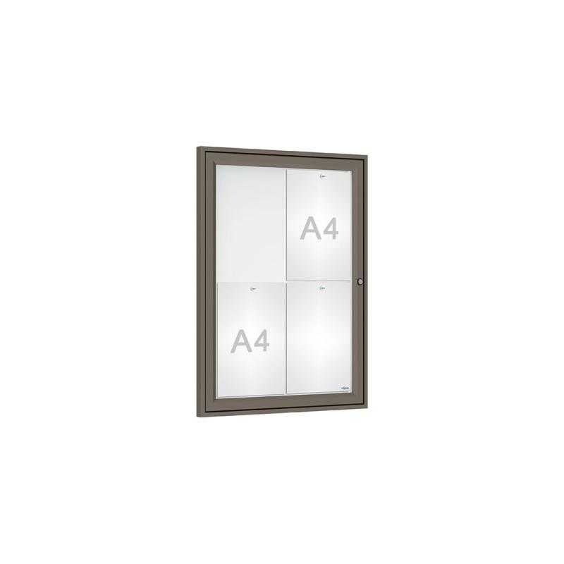 Venkovní elegantní vitrína Tradition, 4 x A4, šedá PRO