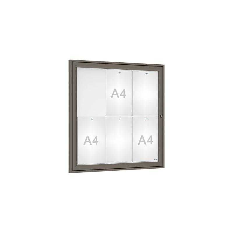 Venkovní elegantní vitrína Tradition, 6 x A4, šedá PRO