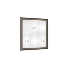 Venkovní elegantní vitrína Tradition, 6 x A4, šedá PRO