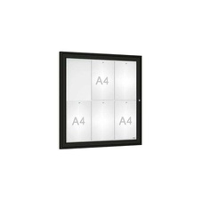 Venkovní elegantní vitrína Tradition, 6 x A4, černá