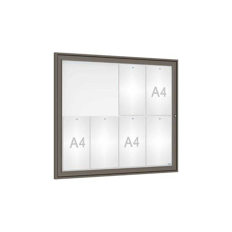 Venkovní elegantní vitrína Tradition, 8 x A4, šedá PRO