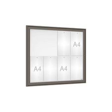 Venkovní elegantní vitrína Tradition, 8 x A4, šedá PRO