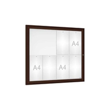 Venkovní elegantní vitrína Tradition, 8 x A4, hnědá