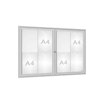 Venkovní elegantní vitrína Tradition, 8 x A4 dvoukřídlá, elox