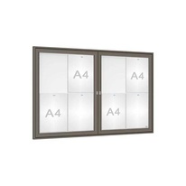 Venkovní elegantní vitrína Tradition, 8 x A4 dvoukřídlá, šedá PRO