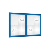 Venkovní elegantní vitrína Tradition, 8 x A4 dvoukřídlá, modrá
