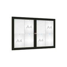 Venkovní elegantní vitrína Tradition, 8 x A4 dvoukřídlá, černá