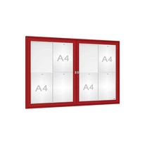 Venkovní elegantní vitrína Tradition, 8 x A4 dvoukřídlá, červená