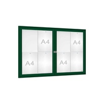 Venkovní elegantní vitrína Tradition, 8 x A4 dvoukřídlá, zelená