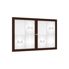 Venkovní elegantní vitrína Tradition, 8 x A4 dvoukřídlá, hnědá