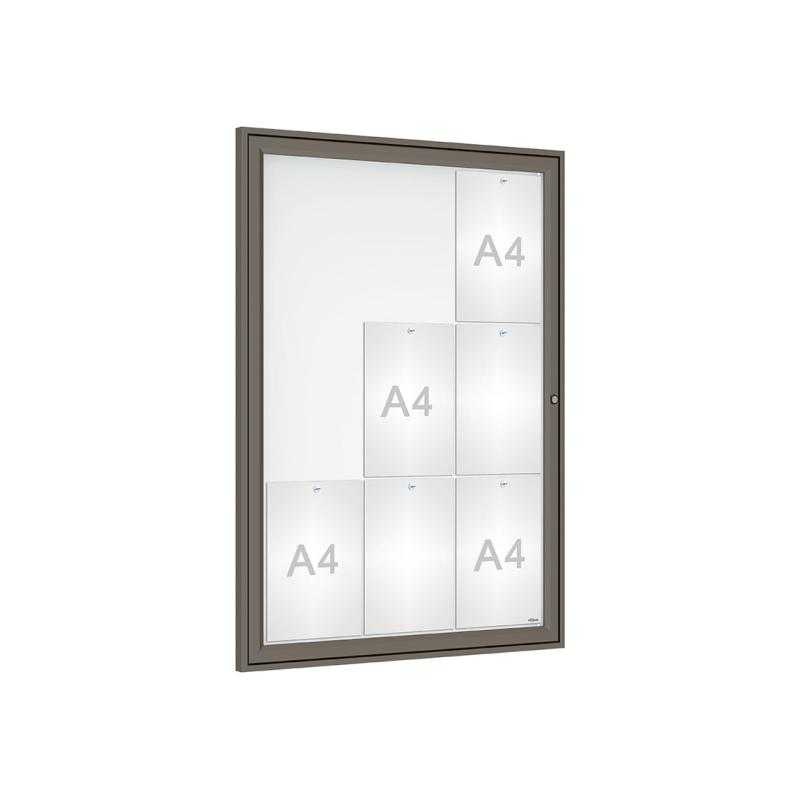 Venkovní elegantní vitrína Tradition, 9 x A4, šedá PRO