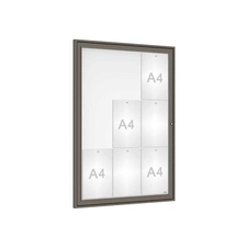 Venkovní elegantní vitrína Tradition, 9 x A4, šedá PRO