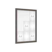 Venkovní elegantní vitrína Tradition, 9 x A4, šedá PRO