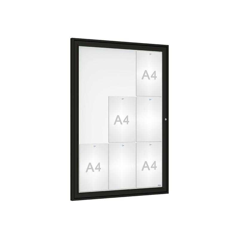 Venkovní elegantní vitrína Tradition, 9 x A4, černá