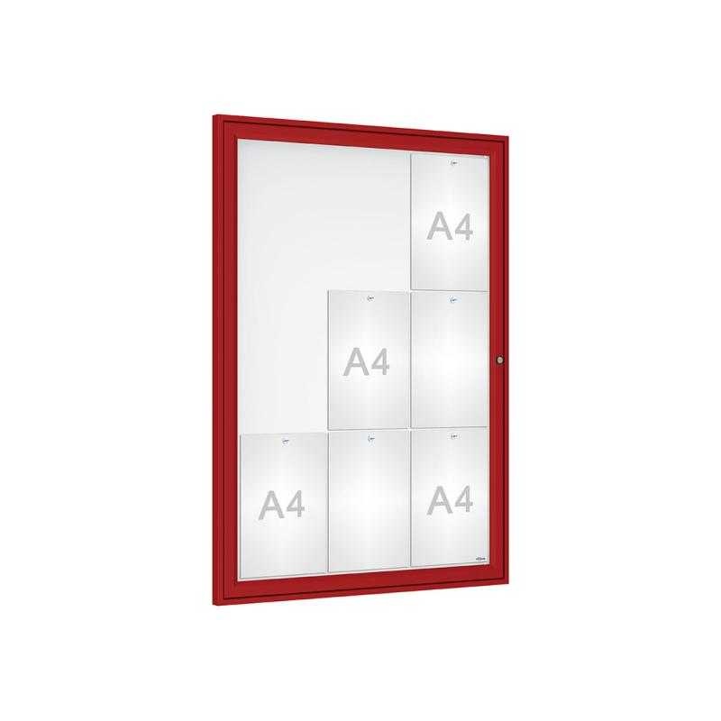 Venkovní elegantní vitrína Tradition, 9 x A4, červená