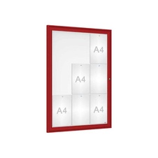 Venkovní elegantní vitrína Tradition, 9 x A4, červená